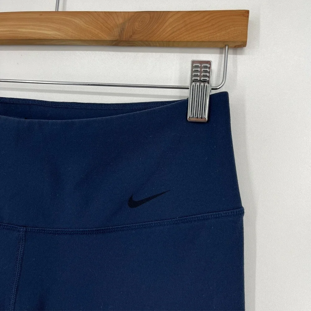 Nike Dri-FIT Womens Colorblock Mesh High Waisted Leggings Navy Purple